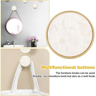 Myxekllo Lot De 2 Boutons De Placard Ronds En Laiton Doré De