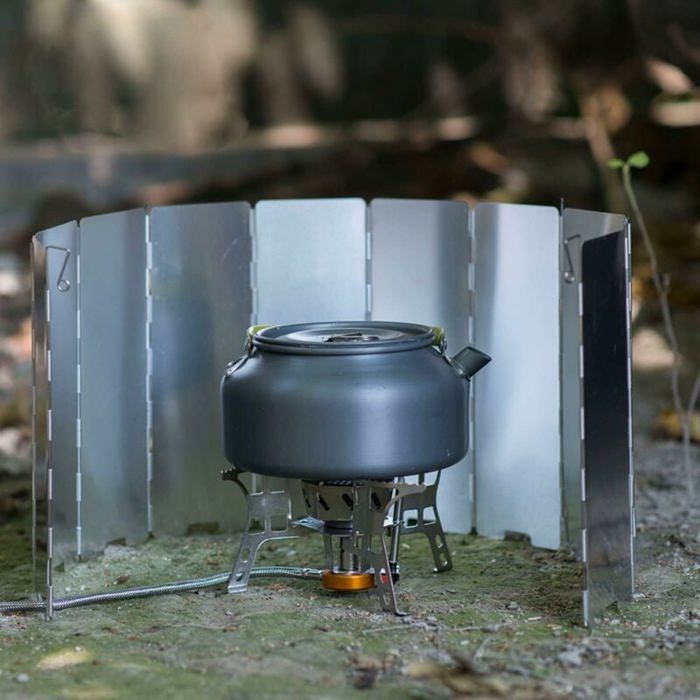 Pare-Vent Pliable Pour Réchaud Camping Gaz - Aluminium - 24x100 Cm - Protection Vent, Éclaboussures