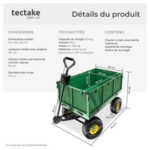 Chariot De Jardin Chariot à Matériel Inclinable Divit GW4 Chariot De Transport Chariot De Jardin 180 Kg Dplx72 A687529 0