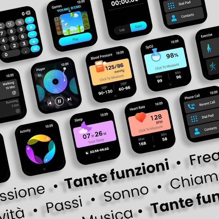 Smartwatch écran Rectangulaire Avec Notifications Et Contrôle Caméra - Fitness Et APP