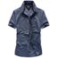 Chemise Homme Ete Manches Courtes En Coton Casual Chemises Unie