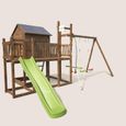 SOULET - Aire de jeux pour enfant maisonnette avec portique et corde à  grimper - COTTAGE HAPPY son kit d'accessoire BATEAUEn Bois-0