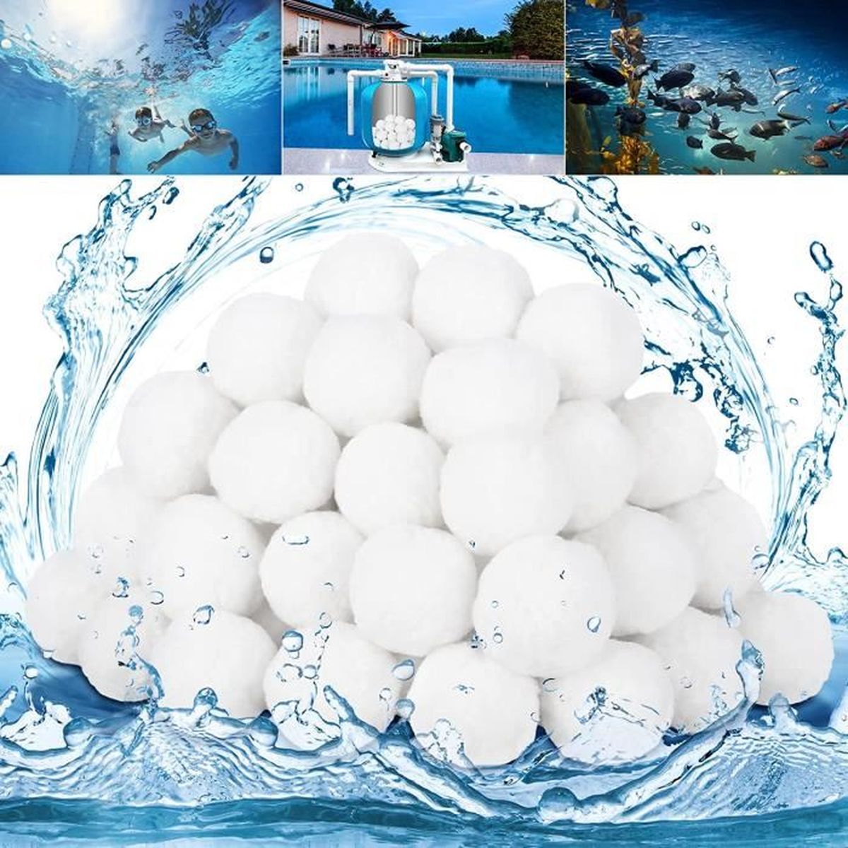 Balles Filtrantes Pour Piscine 800g | Remplacement Du Sable, Lavables, Légères | Compatibles Filtres à Sable, Aquariums, étangs - 9