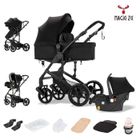 MAGIC ZC MagicZC Poussettes,nouveau né,siege auto,bebe 3 en 1,Position Allongée,pour 0-3 ans,convertible Nacelle,noir