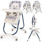 COSTWAY Chaise Haute Bébé Pliante-Dossier Incliné-Hauteur Réglable-Plateau Repas Amovible sans BPA-6-36 Mois-4 Roues