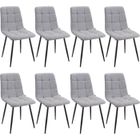 WAFTING Lot de 8 chaises de Salle à Manger rembourrées avec Dossier Haut et Design en Lin,Gris
