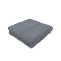 Lot de 2 Draps de bain 100x150cm Eponge 600 g-m² 100 % coton - Couleur serviette - Gris Anthracite - Dark grey