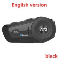 Version anglaise de couleur - BK  Casque d'Écoute Bluetooth Pour Moto, Écouteurs Stéréo Multifonctions, Pour