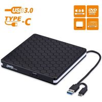 Lecteurs - Graveurs DVD Externes dual port USB3.0/Type C faible bruit Slim 