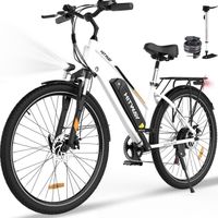 Vélo électrique VAE - HITWAY - Blanc - 28"- Batterie Amovible 250W 36V 12Ah - Shimano 7 Vitesses - VTT Électrique