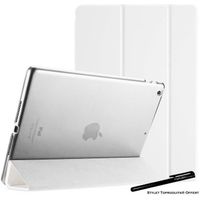 Coque Smart Blanc pour Apple iPad 9.7 Pouces 2018 2017 Etui Folio Ultra fin avec Stylet Toproduits®