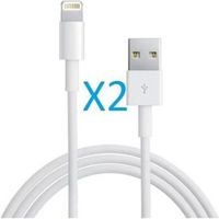 VOLY® Lot de 2 cables usb chargeur compatibles Apple Iphone 7/7 Plus/6S/6S Plus/6/6 Plus/5S/5C/5