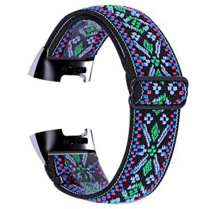 BRACELET MONTRE CONNEC. P-Noir Pour Fitbit Charge 5-Bracelet élastique spo
