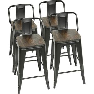 Chaise en métal EASTON chaise de salle à manger style industriel avec dossier 