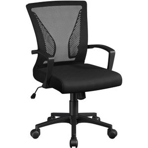 CHAISE DE BUREAU Chaise de Bureau Yaheetech - Noir - Maille - Ergon