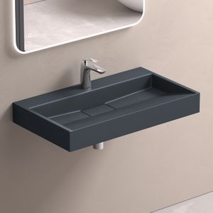 LAVABO - VASQUE Lavabo suspendu avec bonde vasque à poser 70cm gri