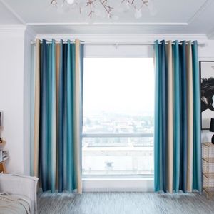 RIDEAU Cikonielf Rideau décoratif Panneau de rideau de fenêtre dégradé à rayures salon chambre hôtel rideau d'ombrage luminaire rideaux