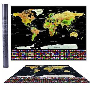 LIVRE GÉOGRAPHIE Carte du Monde à Gratter avec Drapeaux Nationaux D