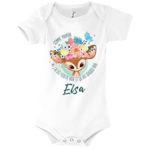 BODY Elsa | Body bébé prénom fille | Comme Maman yeux de biche | Vêtement bébé adorable pour nouvea 3-6-mois
