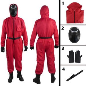 Masque Garde Squid Game Officiel – Déguisement Adulte | Masque Plastique Noir Triangle, Attache élastique, Taille Unique
