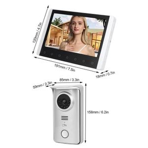 Interphone vidéo sans fil 2.4G 7 pouces TFT LCD avec vision nocturne et  contrôle d'accès RFID - JIA-CWU - Cdiscount Bricolage