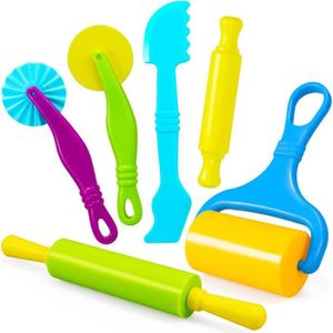 JEU DE PÂTE À MODELER Jiosdo Lot de 6 outils de pâte à modeler pour enfants et tout-petits, outils de pâte à modeler et accessoires en plastique, acce256