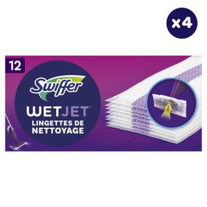 LINGETTE NETTOYANTE 4x12 Lingettes Wetjet, Swiffer