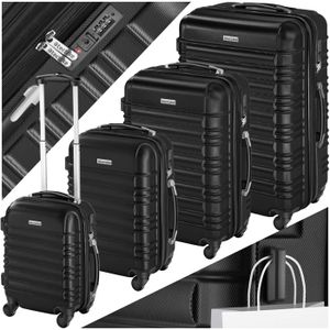 tectake® Ensemble de valises 3 pièces - Valises en ABS avec coque rigide avec