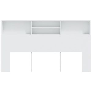 TÊTE DE LIT Armoire de tête de lit - ZJCHAO - Blanc - Contemporain - Design - 180 cm - 180x19x103,5 cm