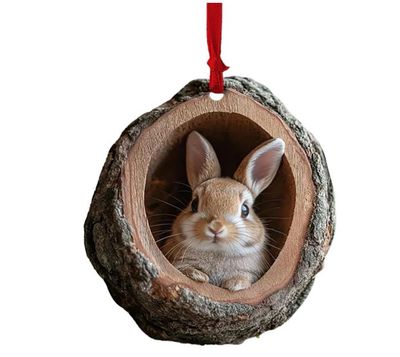 Décorations De Noël Animaux De La Forêt En Acrylique - Ornements En Forme De Gland Pour Sapin, Cadeau Festif - 12