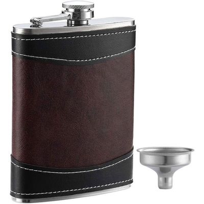 Flasque Whisky 260 Ml Vert + 2 Tasses & Entonnoir – Fiole Inox Portable Camping Pêche Randonnée