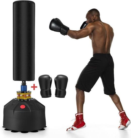 Ensemble De Boxe : Sac De Frappe Autoportant 6ft (1m80) + Gants D'entraînement MMA Fitness
