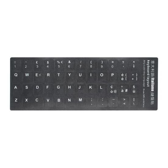Autocollants Clavier Italien Gris - Stickers Touches Universels