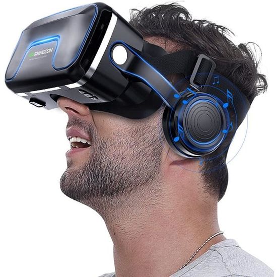 VR Casque De Réalité Virtuelle, Lunettes 3D Jeux Vidéo Lunettes pour 4.7"- 6.5" Iphone Samsung Moto Android Smartphones 3D Fil[302]