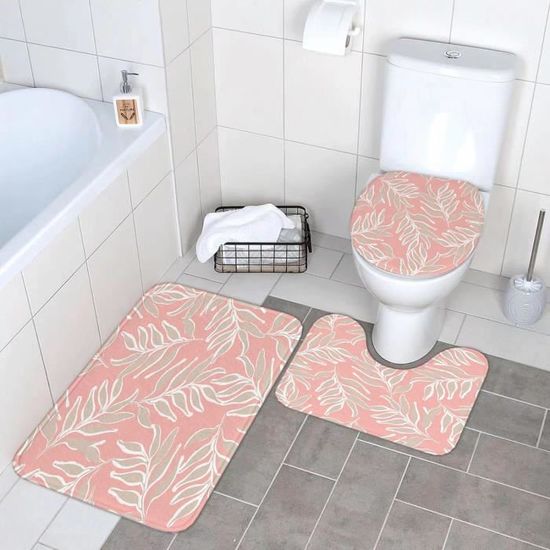 3pcs tapis wc toilette, Tapis de bain antiderapant, Tapis contour wc antiderapan