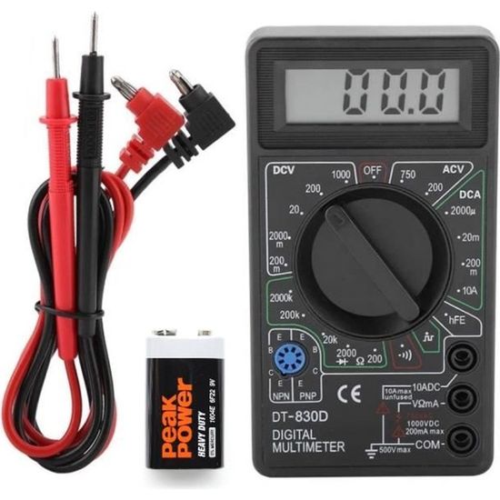 Ampèremètre-voltmètre de test électrique à pince numérique