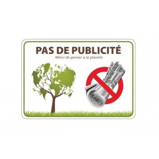 Stop Pas de Publicité merci de penser à la planète logo-568 autocollant sticker