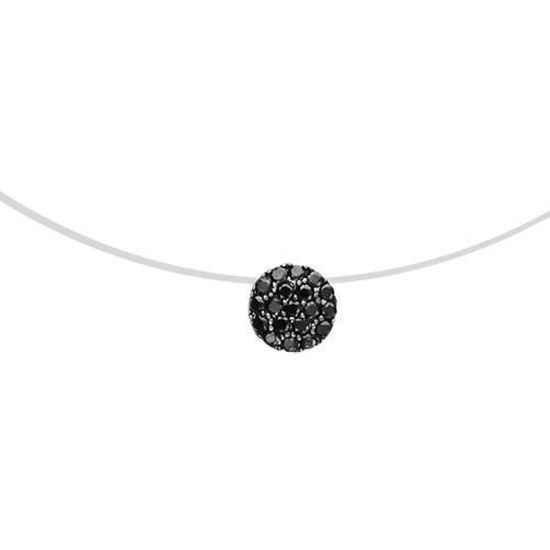 Cha/îne avec croix en acier et zircons.