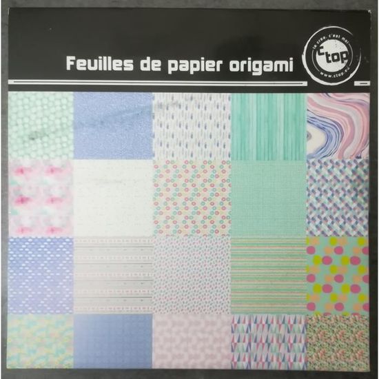 Assortiment papier origami ""Les pastels""- 15x15cm - 36 feuilles"