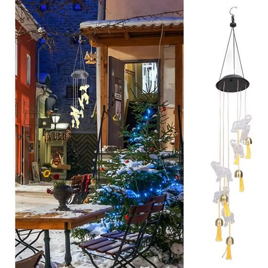 Tvoip Lampe Solaire LED à Changement De Couleur - Carillon éolien En Forme De Boule De Cristal - Décoration De Jardin - Étanche - Éclairage LED à