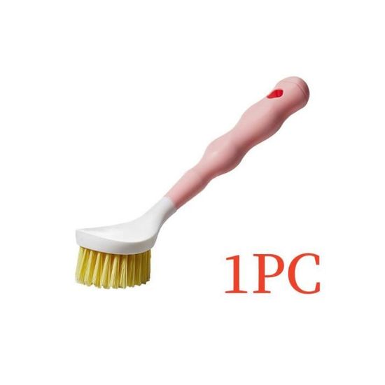 Lot De 3 Brosses à Récurer Forte Dureté - Poils Rigides, Manche Courbé, Ventouse - Pour Casseroles, éviers, Carrelage