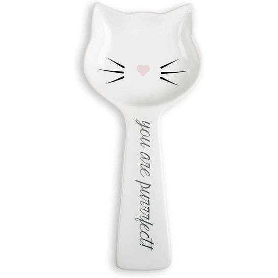 Repose Cuillere Ceramique Blanc Fait Maison 20.5x8x2.7cm