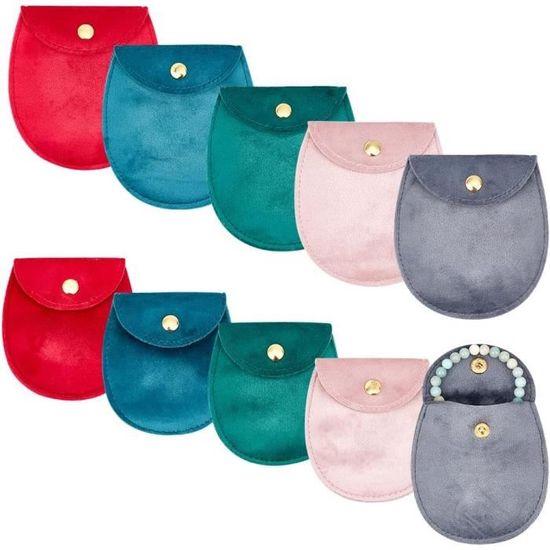 8 Pochettes Velours à Cordon Pour Bijoux - 9x7cm - Sacs Cadeaux Réutilisables Multi-couleurs