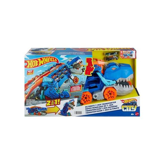 Hot Wheels City-Transporteur T-Rex pour +20 voitures, piste de course | Mattel Hot Wheels City-Transporteur T-Rex pour +20 voitures, piste de course | Mattel