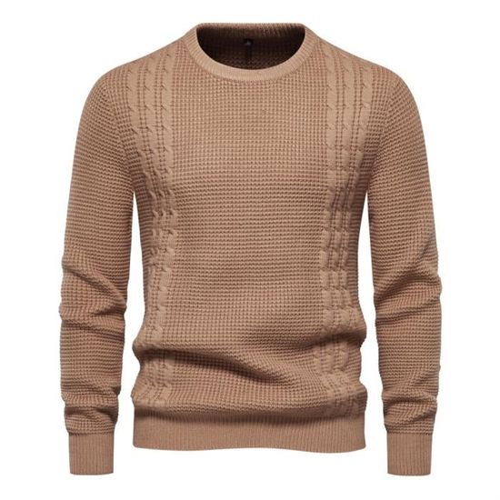 Pull Homme Sweat Sans Capuche Sweatshirt Col Rond - Couleur Unie