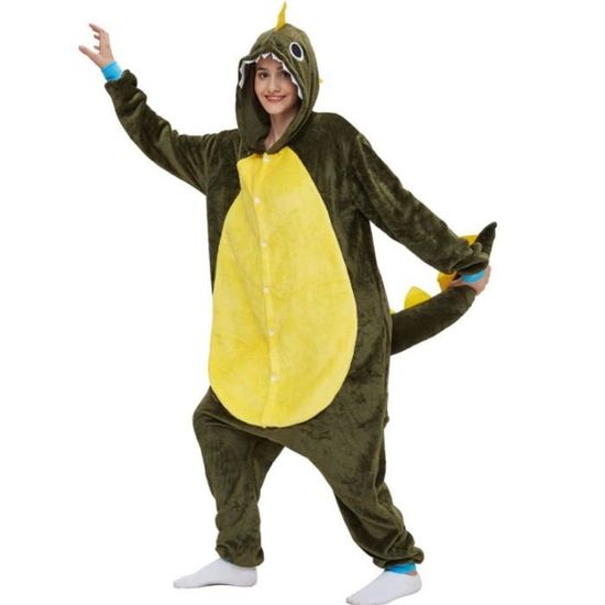 LorranTree Disfraz de Alien, mono para mujer, hombre y adulto, pijama Relaxo de animales, extraterrestre, Navidad, Halloween, pijama, verde, M