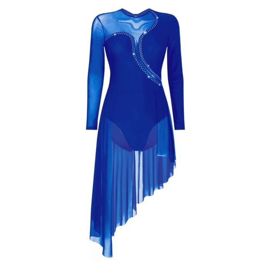 Robe Danse Lyrique Femme Strass - Latin, Moderne, Scène - Polyester/Élasthanne, Fermeture Dos