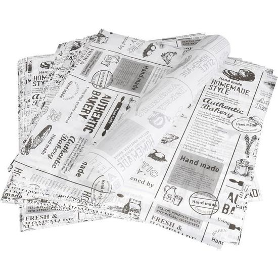 100 Feuilles Papiers Emballage Alimentaire,Papier Ciré