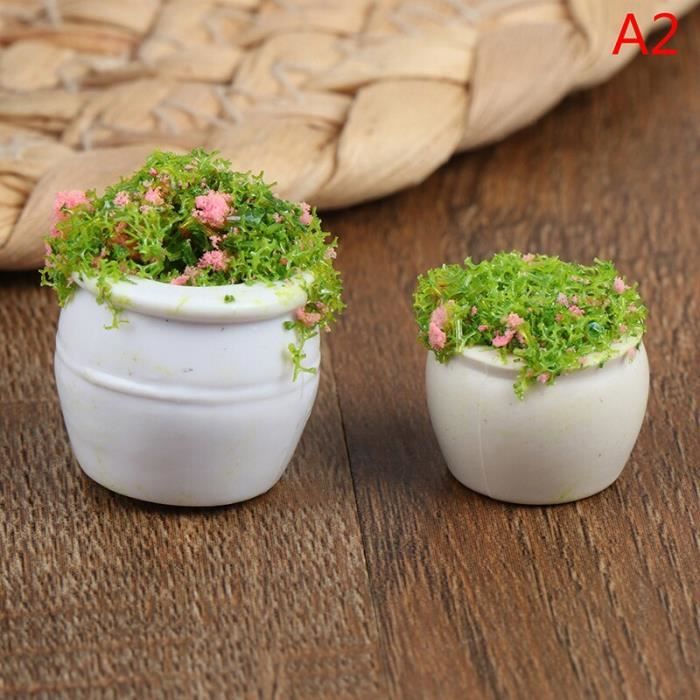 INGJIA 8 Pièces Plantes Miniatures Pour Maison De Poupée - Bonsaï 1:12 Décoration Jardin Féérique
