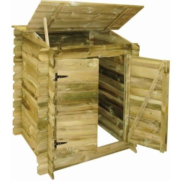 UBBINK Coffre de rangement pour pomp de filtration filtration pour piscine 1175 x 120 x 100 cm Classic en bois traité autoclave